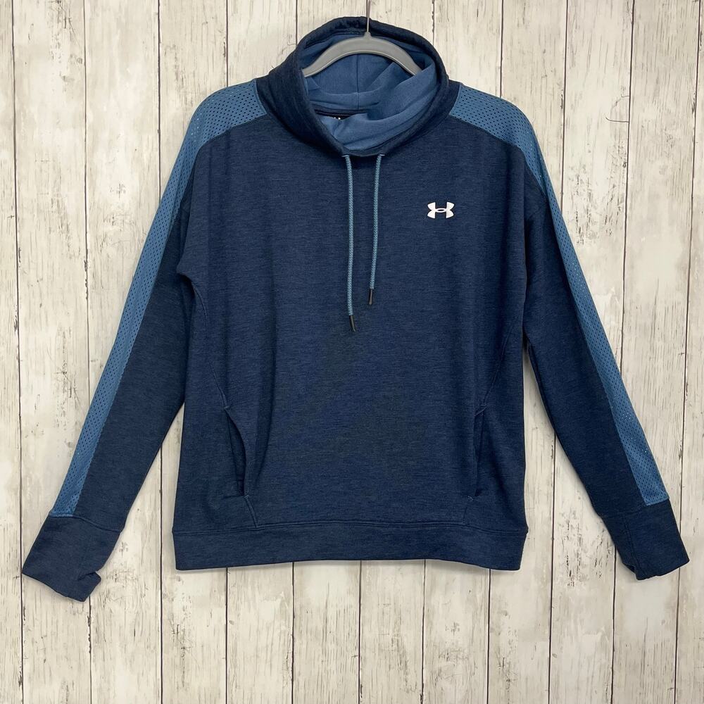 Under Armour Featherweight Funnel Neck Mesh Athletic Pull Over Sweatshirt Medium